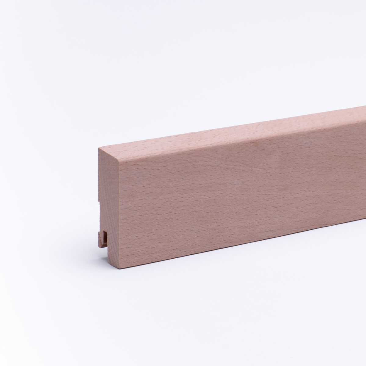 Plinthe en bois véritable avec à bord biseauté 60 mm hêtre naturel