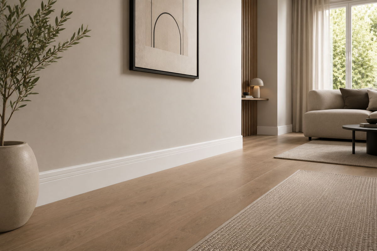 Rodapié Cottbusser perfil 100 mm MDF - blanco