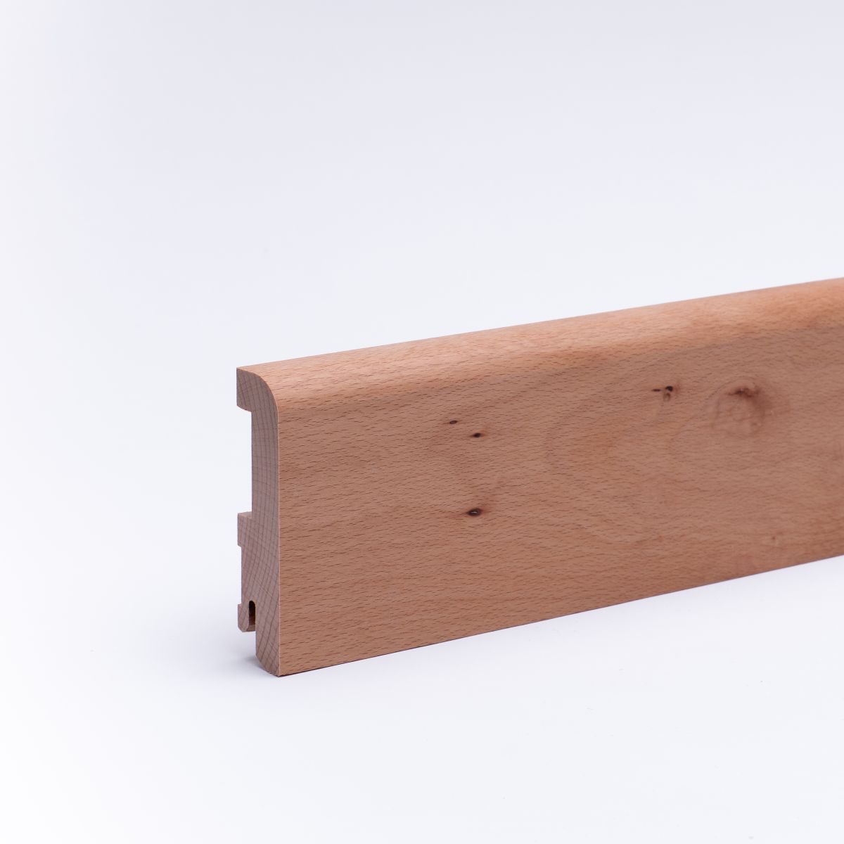 Plinthe en bois massif arrondie 80 mm - hêtre huilé