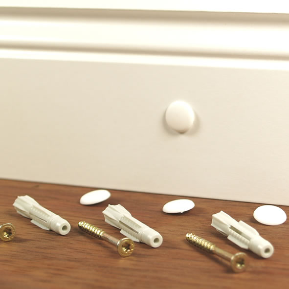 Kit de fixation pour plinthes blanc