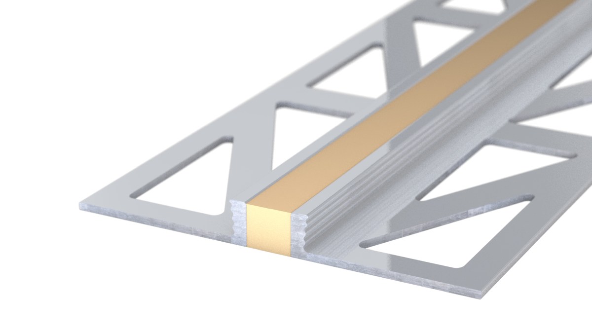 Profilé aluminium pour joint de dilatation - joint EPDM - pour revêtement 4,5mm - Beige 3m