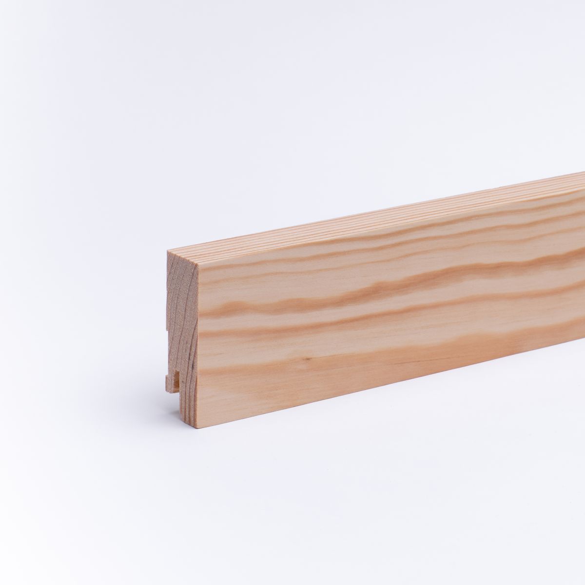 Rodapié de madera maciza cuadrangular 60 mm, pino aceitado