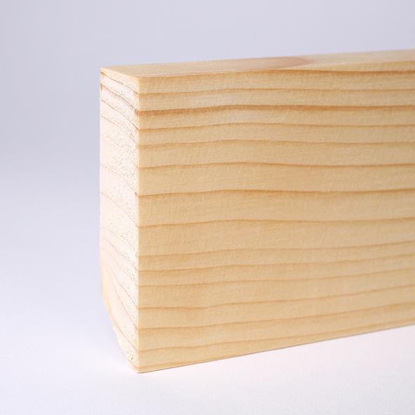 Plinthe en bois véritable carré 60 mm pin huilé