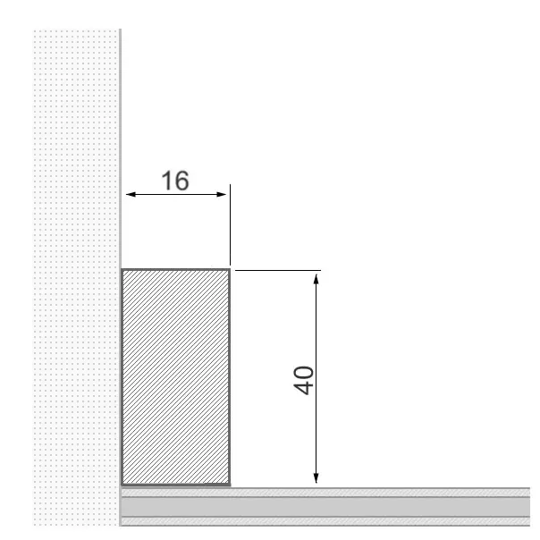 Massivholz-Sockelleiste 40x16mm Vierkant - Eiche roh