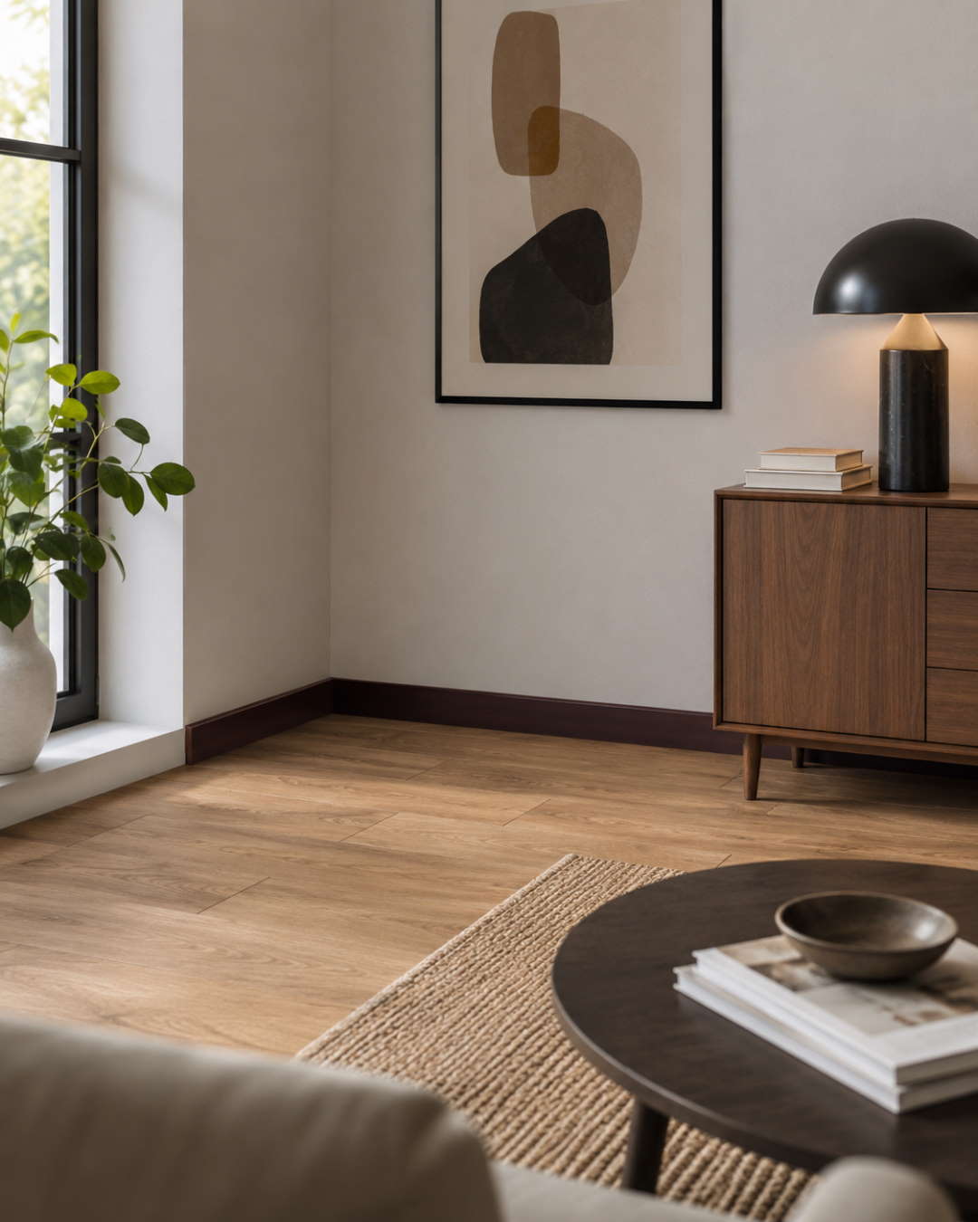 Rodapié con acabado tipo madera 60 mm, caoba
