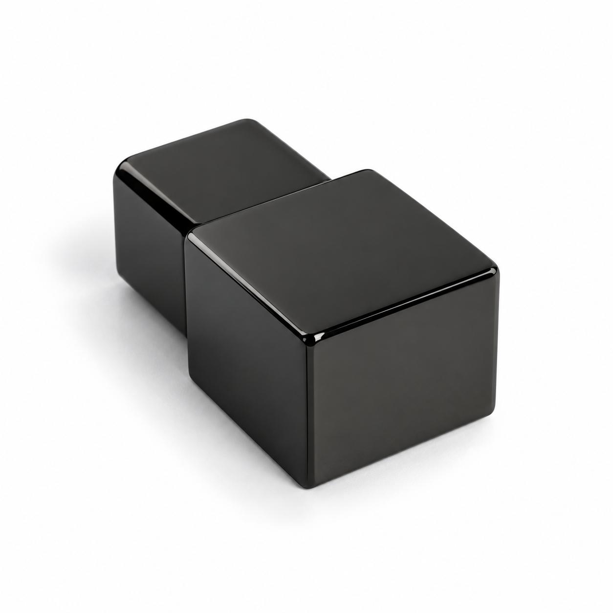 Tapa para perfil cuadrado de acero inoxidable «tipo Q» de 10 mm con ranura – Negro brillante