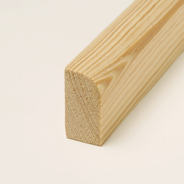 Plinthe en bois véritable avec arrondi bord avant 40 mm pin laqué