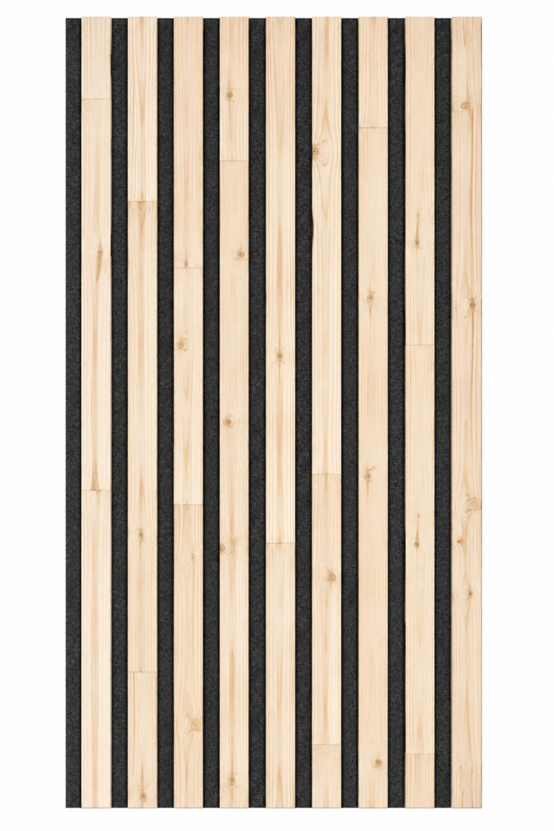 Paneles acústicos de madera maciza de pino 2600 x 400 mm - sin tratar