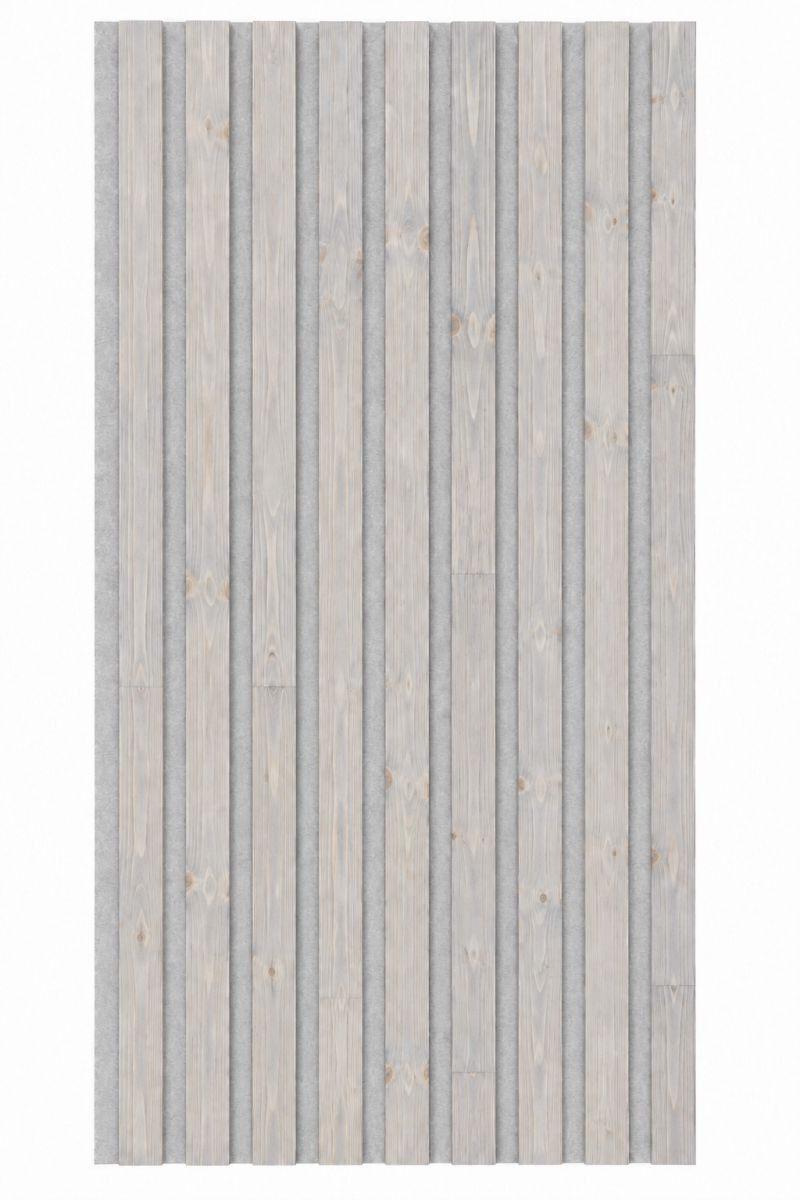 Panel acústico de madera maciza Acoustic+ Gris 2600 x 400 mm - Pino - Ash Grey
