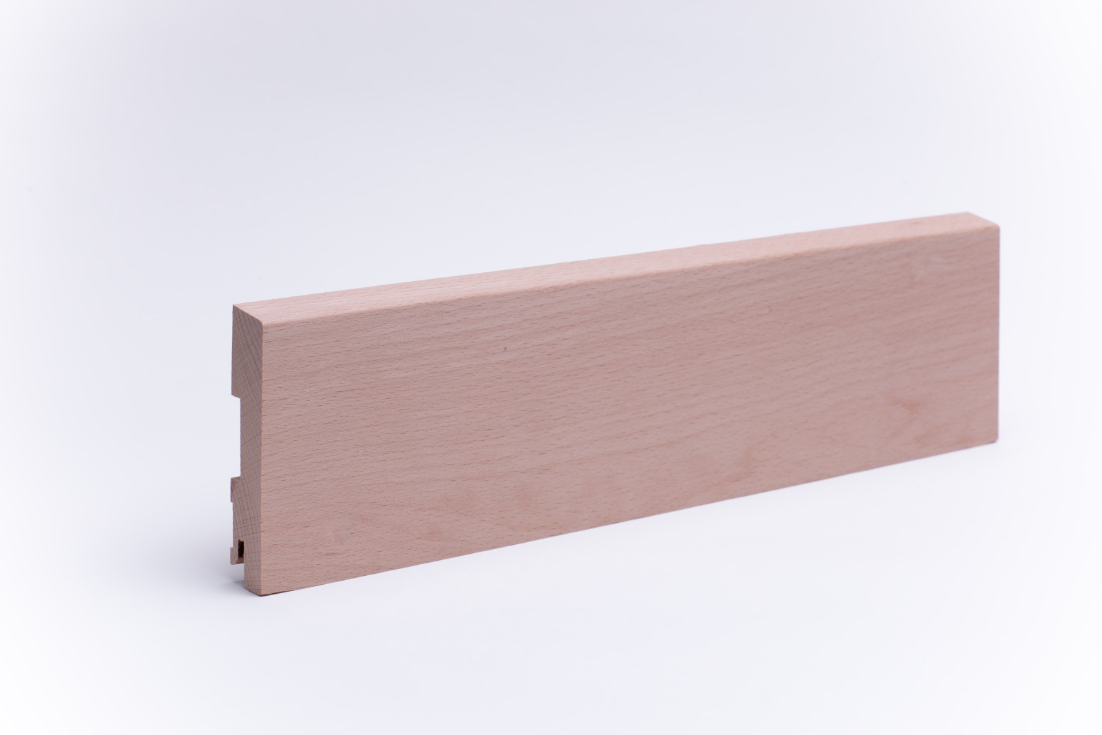 Rodapié de madera maciza biselado 100mm - haya en bruto