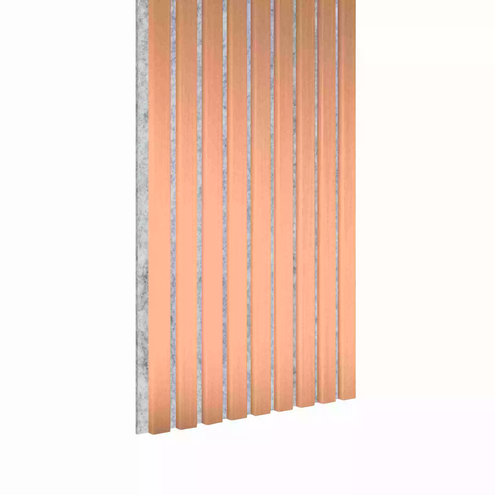 Akustikpaneel 2600 x 400 mm Kupfer - Akustikfilz Grau - Wandverkleidung