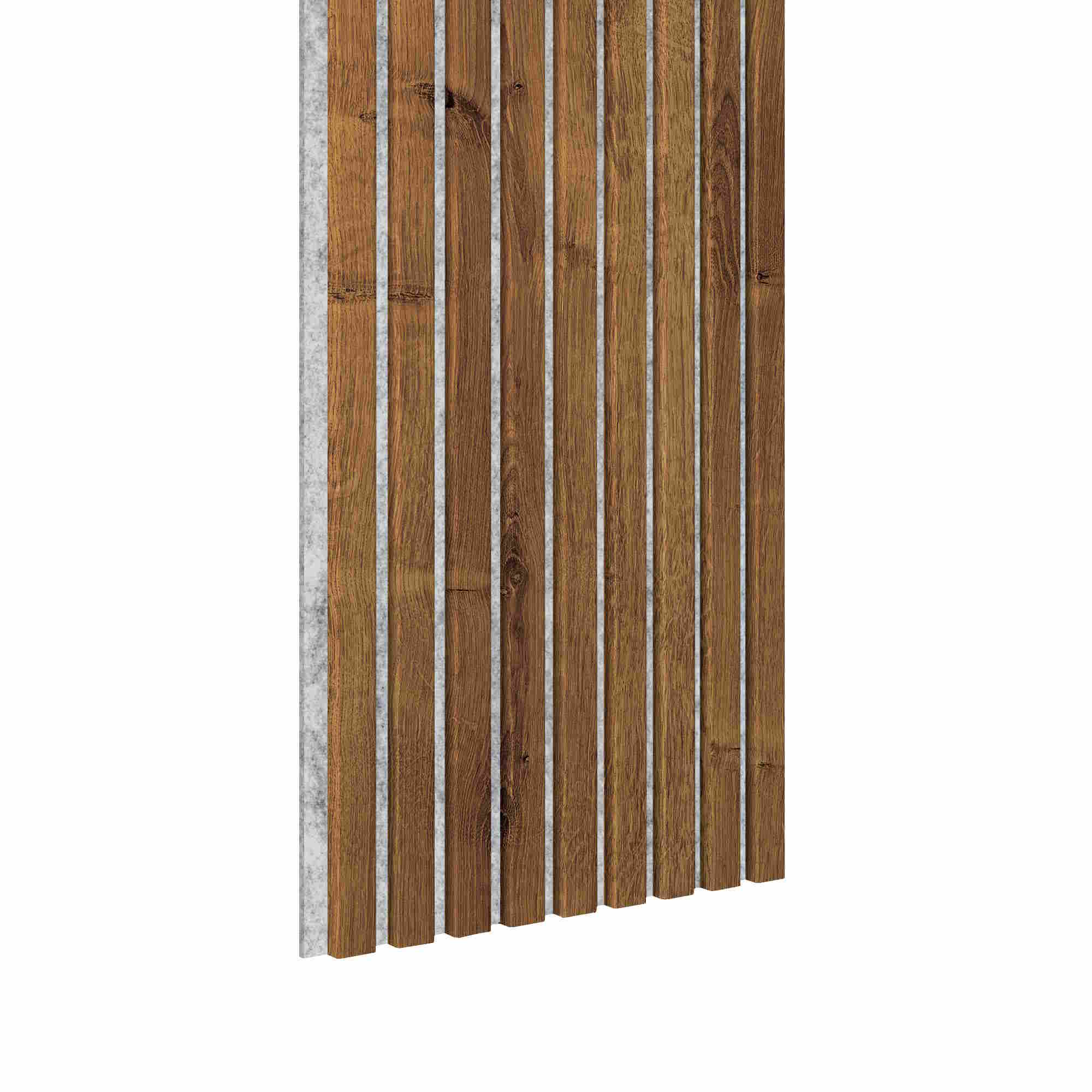 Panneau acoustique Acoustic+ chêne rustique 3000 x 400 mm - feutre acoustique gris