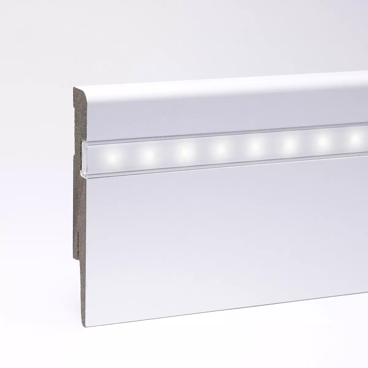 LED-Sockelleiste - Weimarer Profil 120 mm MDF - Weiß