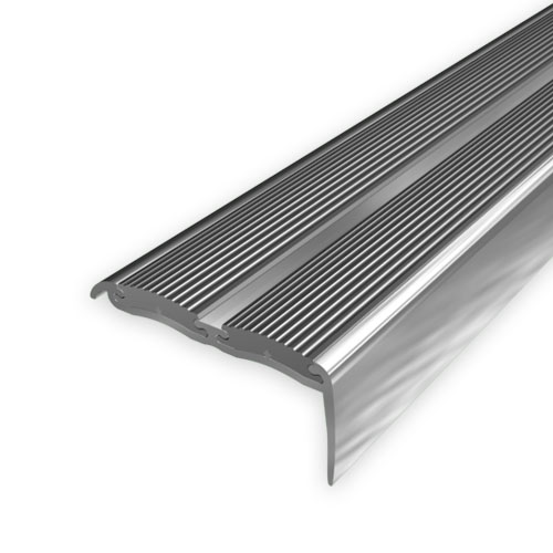 Nez de marche 48x18 avec insert en caoutchouc gris, 0,90 m