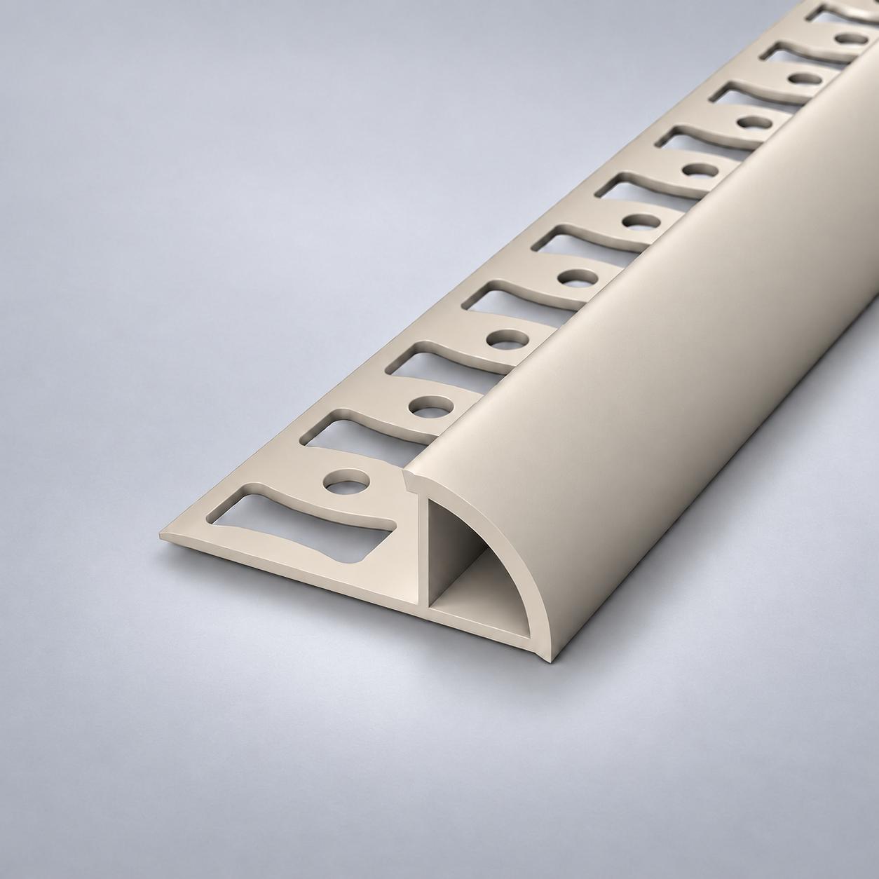 Profilo triangolare in PVC per piastrelle  a quarto di tondo 10mm creme