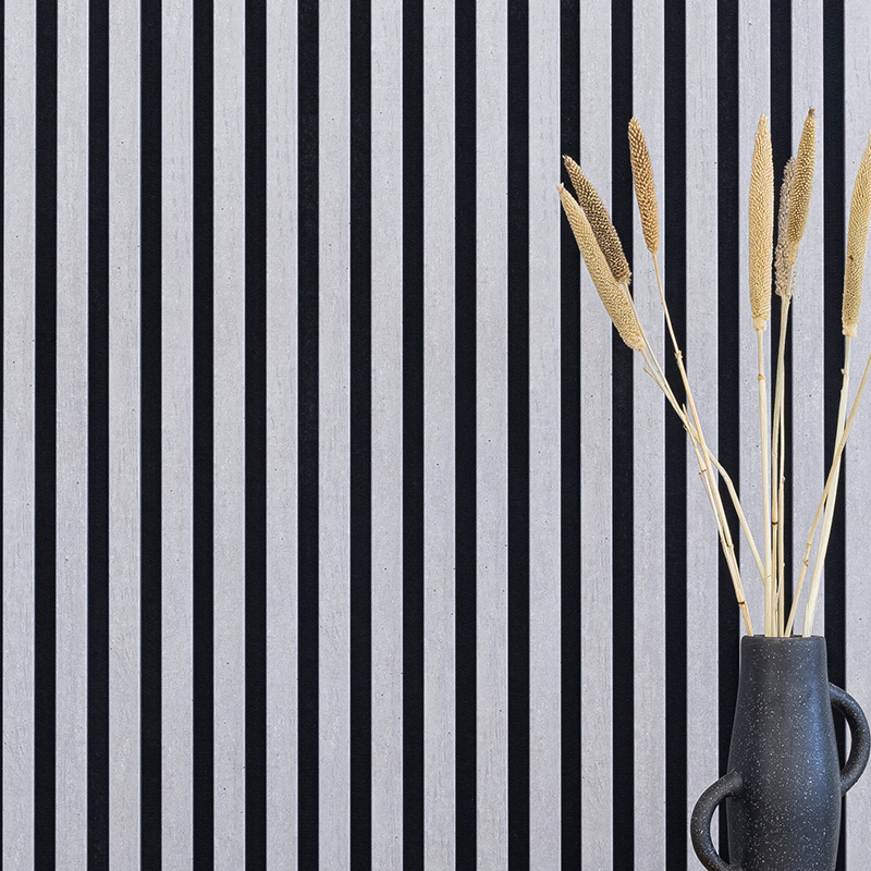 Muster - Beton - Akustikfilz Schwarz