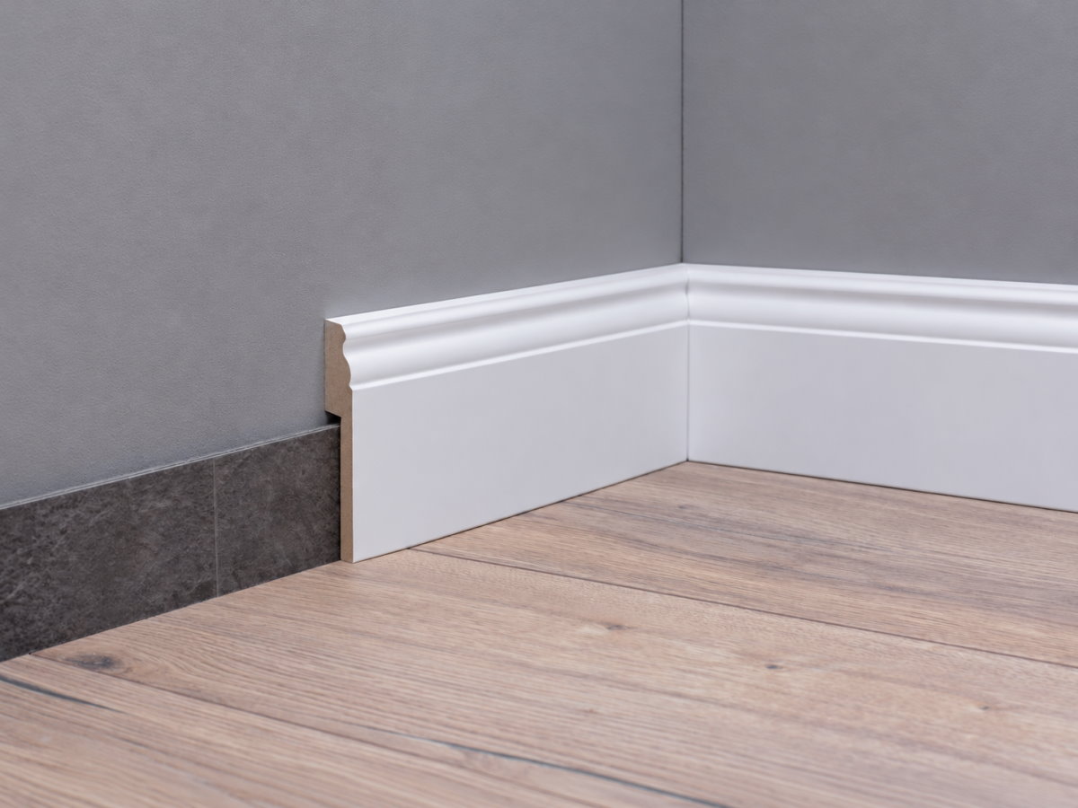 Copri battiscopa per piastrelle 120 mm – Profilo berlinese, bianco