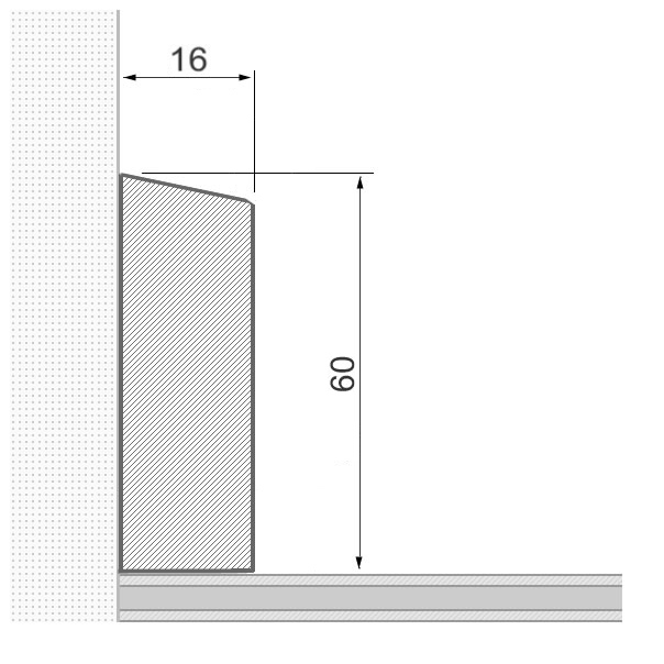 Plinthe en bois massif 60x16mm bord avant biseauté - chêne huilé