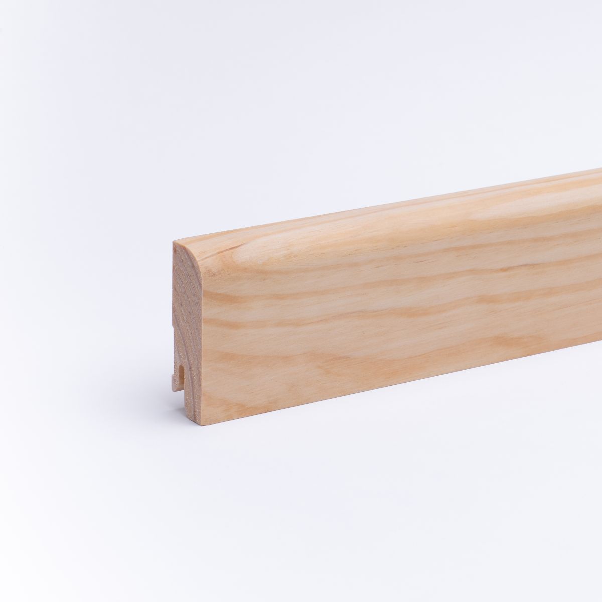 Rodapié de madera maciza redondeado 60 mm, pino aceitado