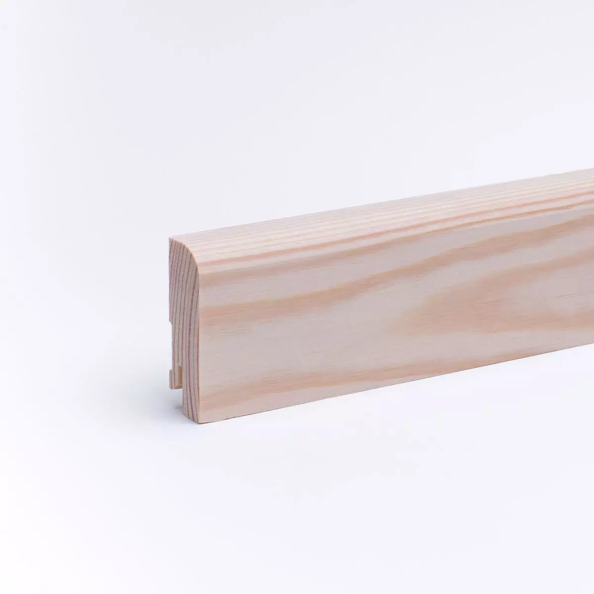 Massivholz-Sockelleiste 60mm abgerundet - Kiefer roh
