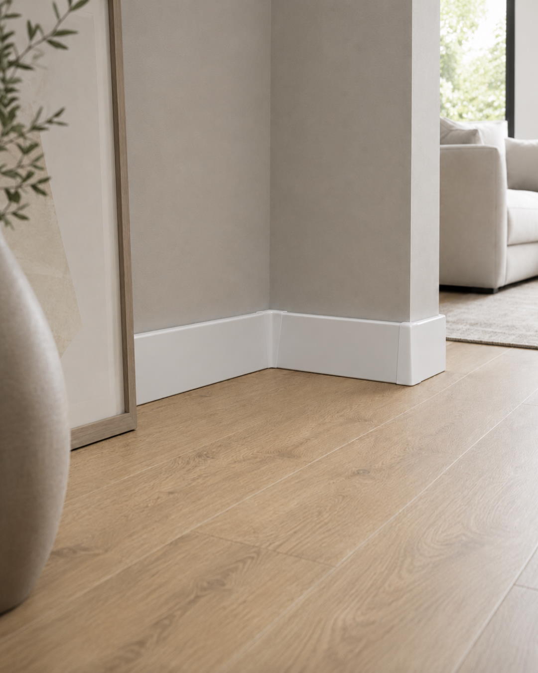 Rodapié con acabado tipo madera 60 mm, blanco similares RAL 9016