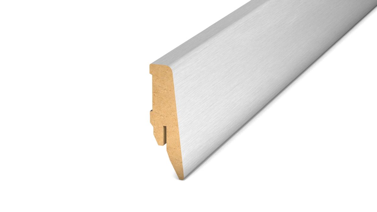 Prinz MDF-plinthe 18 x 58 mm - N° 809 - Alu brossé - 250 cm