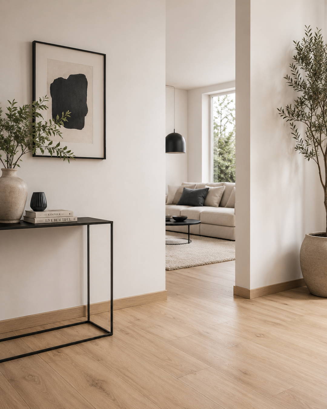 Rodapié con acabado tipo madera 60 mm, roble claro