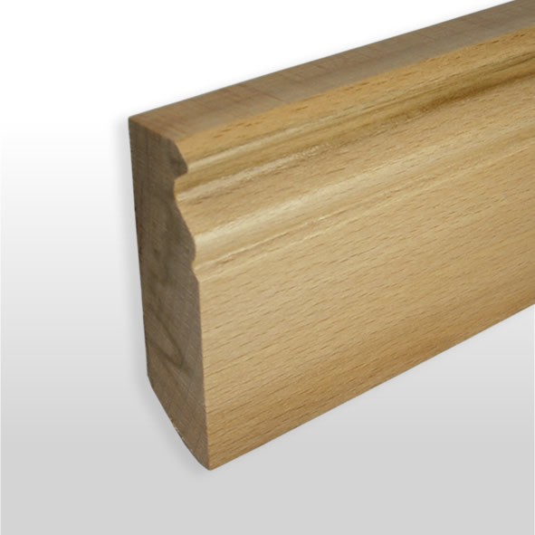 Plinthe en bois véritable profil Berlin 60 mm hêtre laqué