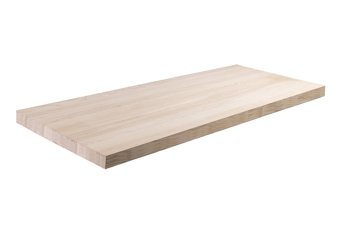 Plateau de table en bois massif épaisseur 60 mm chêne naturel