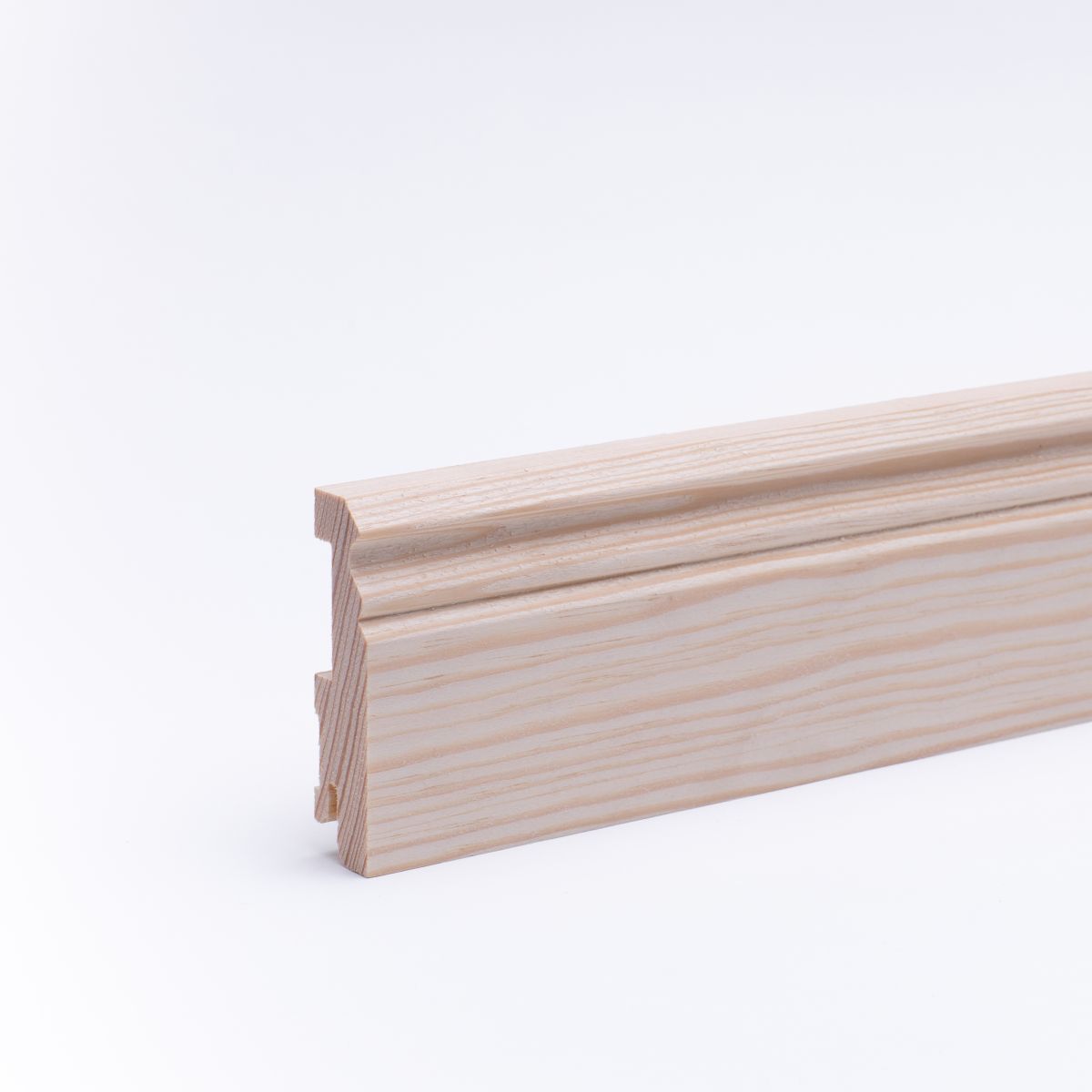 Plinthe en bois véritable profil Berlin 80mm pin naturel