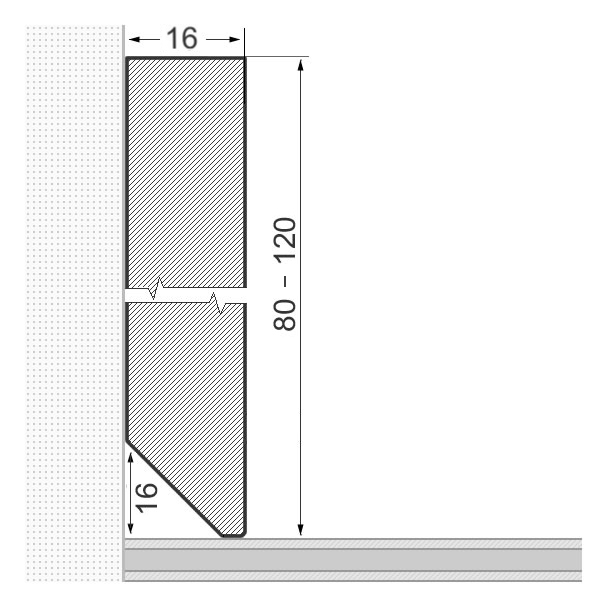 Plinthe en bois massif 80x16mm square - chêne huilé