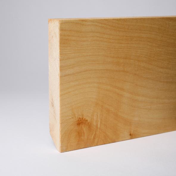 Plinthe en bois véritable carré 100 mm  érable huilé