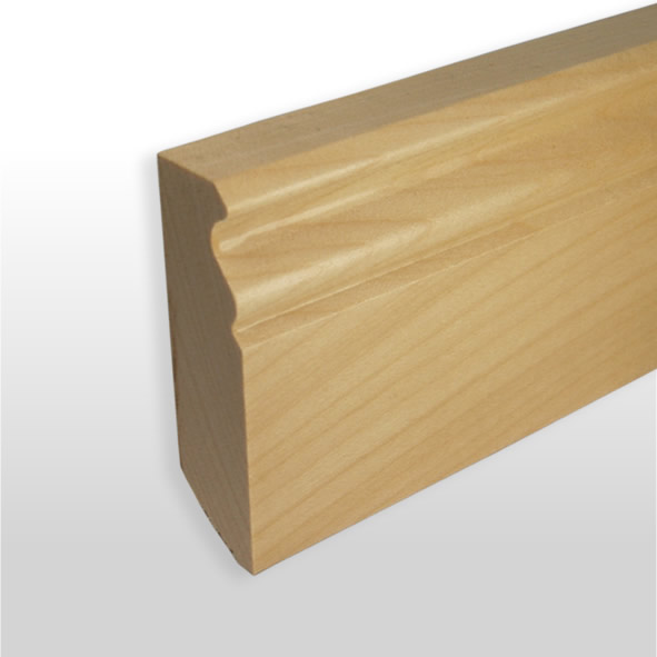 Plinthe en bois véritable profil Berlin 80 mm érable laqué