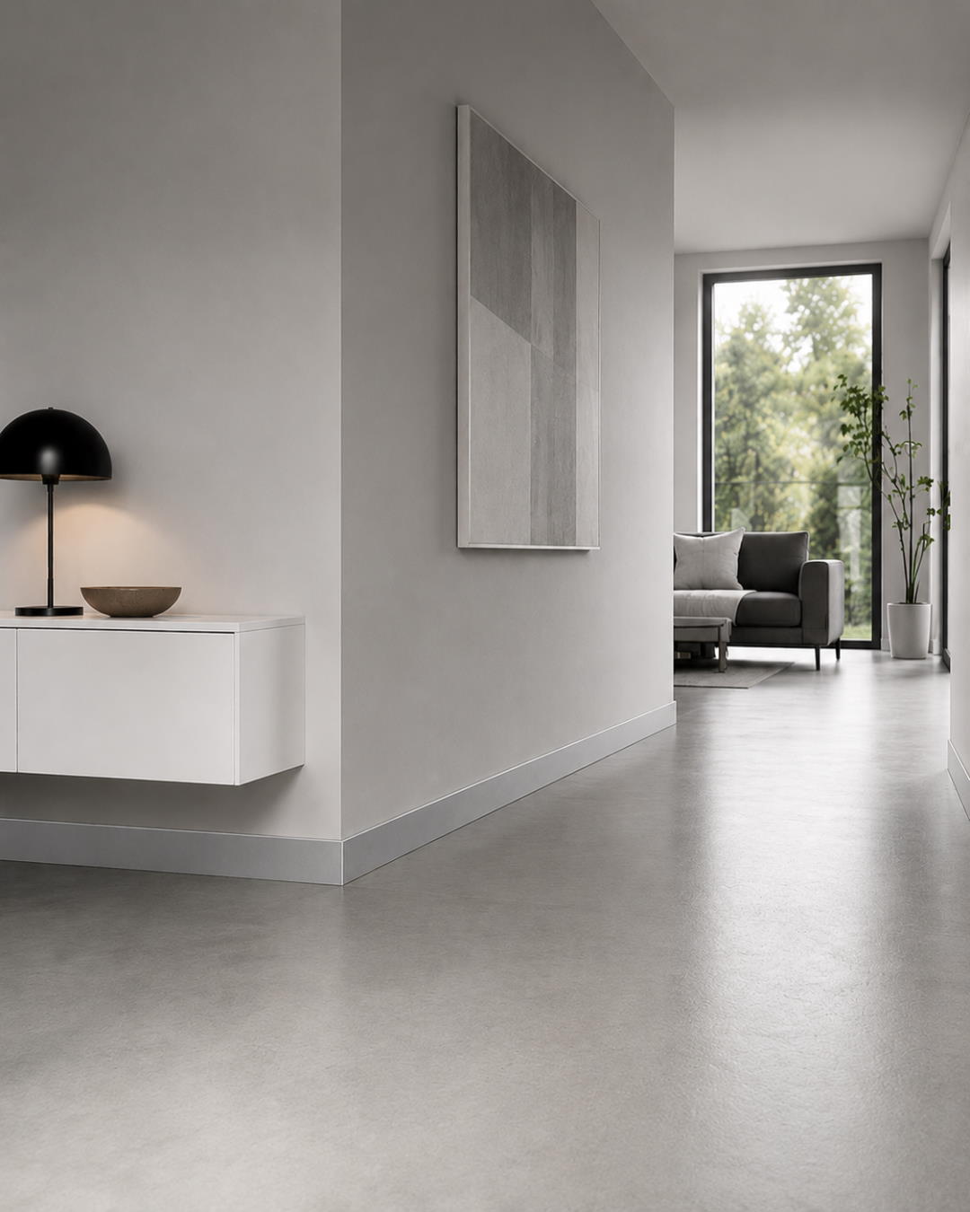 Rodapié con acabado tipo madera 60 mm, decoración acero