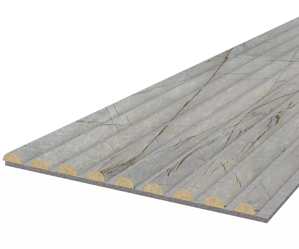 Akustikpaneel WAVE - Filzfarbe Grau 2600x400mm - verschiedene Farben