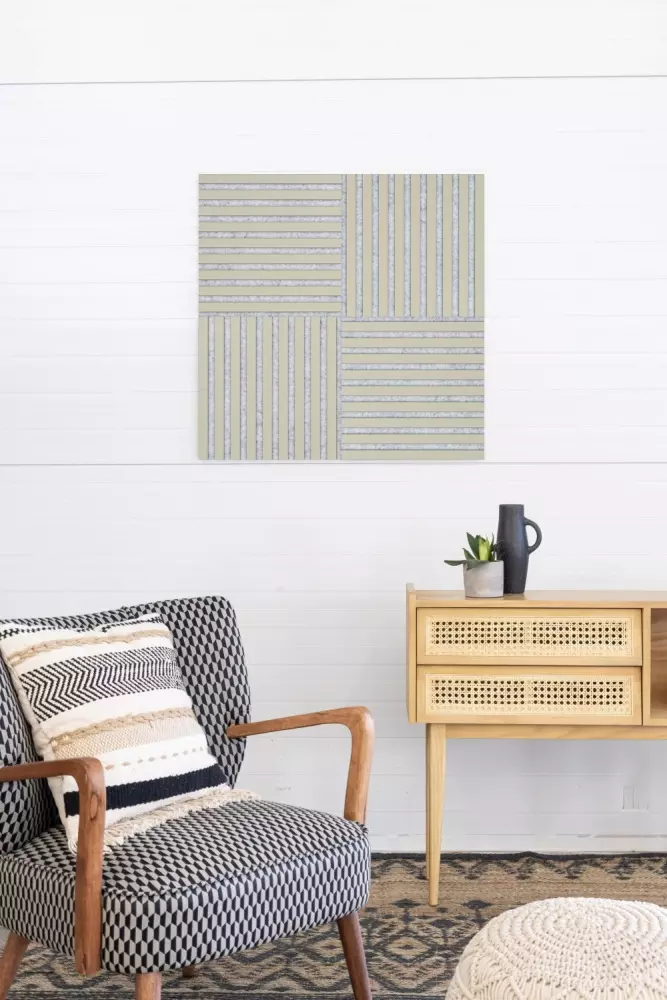 Akustikpaneel 400 x 400 mm Olive - Akustikfilz Grau - Wandverkleidung