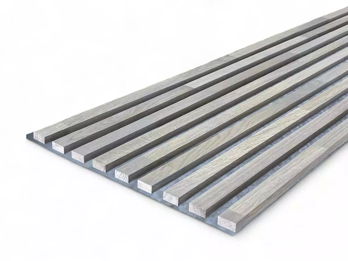 Massivholz Akustikpaneele Grau 2600 x 400 mm Eiche natur - Ash Grey
