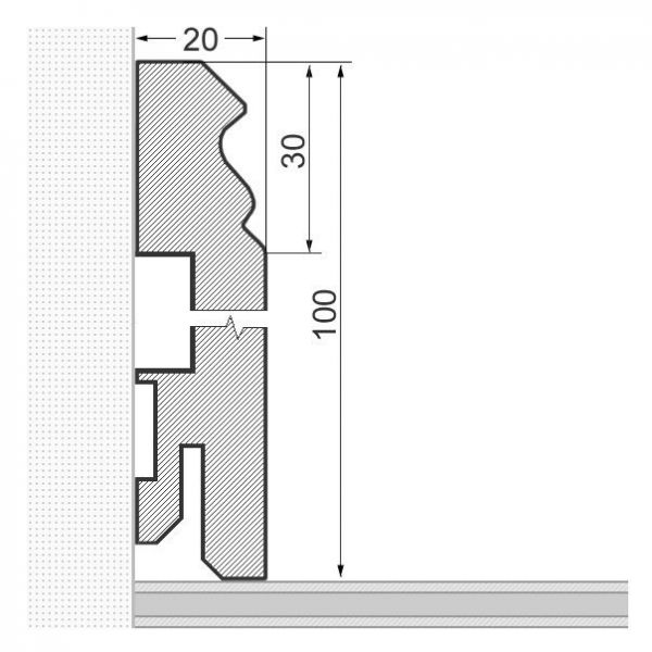 Sockelleiste Berliner Profil 100mm - Kirsche geölt